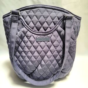 Vera Bradley Glenna Satchel in Microfiber Fabric in Carbon Gray